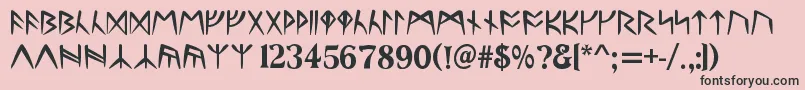 RunesC Font – Black Fonts on Pink Background