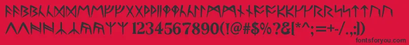 RunesC Font – Black Fonts on Red Background