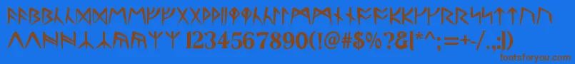 RunesC Font – Brown Fonts on Blue Background