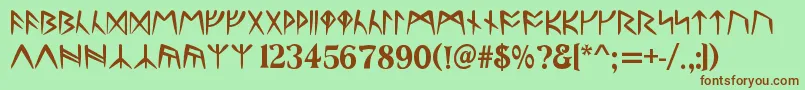 RunesC Font – Brown Fonts on Green Background