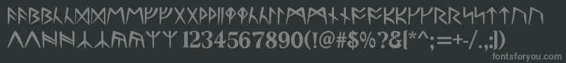RunesC Font – Gray Fonts on Black Background