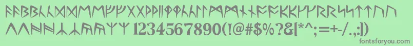 RunesC Font – Gray Fonts on Green Background