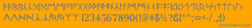 RunesC Font – Gray Fonts on Orange Background