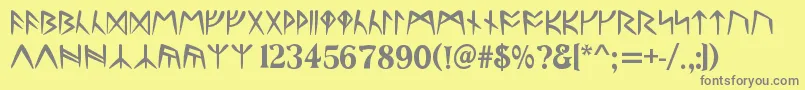 RunesC Font – Gray Fonts on Yellow Background