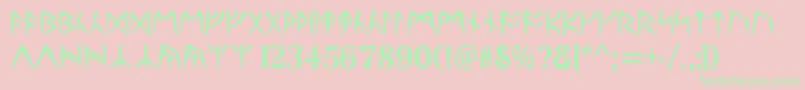 RunesC Font – Green Fonts on Pink Background