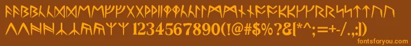 RunesC Font – Orange Fonts on Brown Background