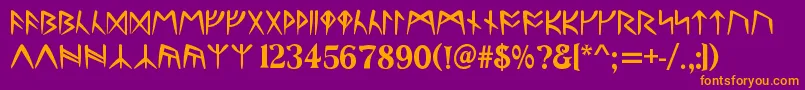 RunesC Font – Orange Fonts on Purple Background