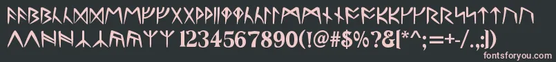 RunesC Font – Pink Fonts on Black Background