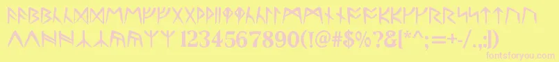 RunesC Font – Pink Fonts on Yellow Background