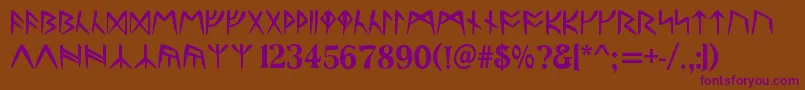 RunesC Font – Purple Fonts on Brown Background