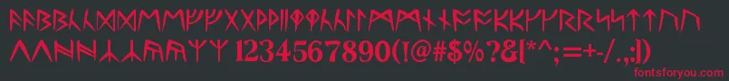 RunesC Font – Red Fonts on Black Background