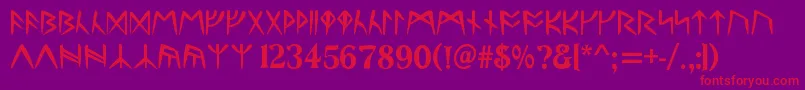RunesC Font – Red Fonts on Purple Background