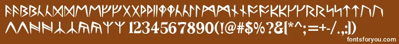 RunesC Font – White Fonts on Brown Background
