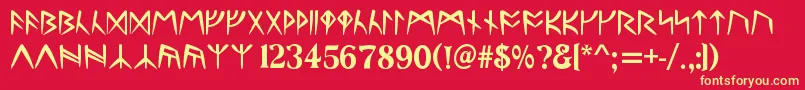 RunesC Font – Yellow Fonts on Red Background