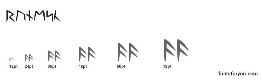 Размеры шрифта RunesC