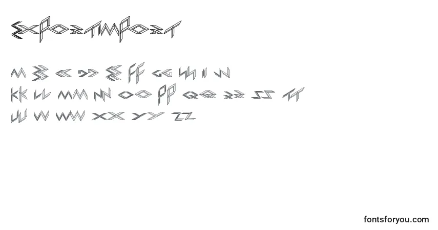 Schriftart ExportImport – Alphabet, Zahlen, spezielle Symbole