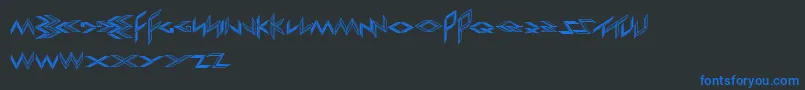 ExportImport-Schriftart – Blaue Schriften auf schwarzem Hintergrund