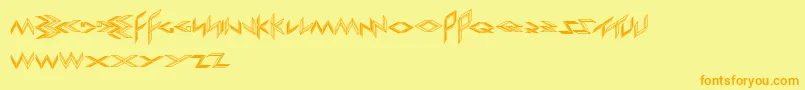 ExportImport-Schriftart – Orangefarbene Schriften auf gelbem Hintergrund