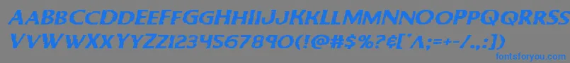 Bodyswipersexpandital Font – Blue Fonts on Gray Background