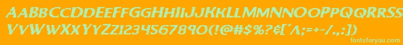 Bodyswipersexpandital Font – Green Fonts on Orange Background