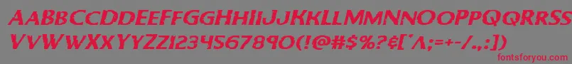 Bodyswipersexpandital Font – Red Fonts on Gray Background