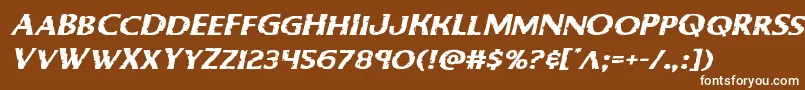 Bodyswipersexpandital Font – White Fonts on Brown Background