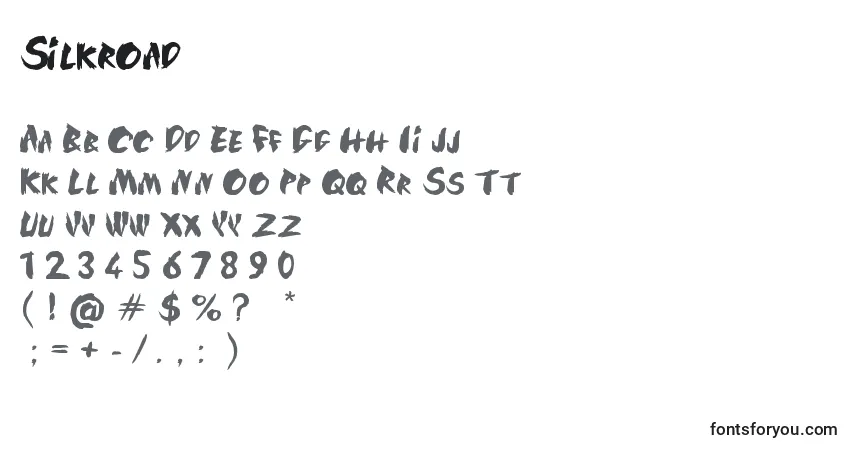 A fonte Silkroad – alfabeto, números, caracteres especiais