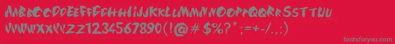 Silkroad Font – Gray Fonts on Red Background