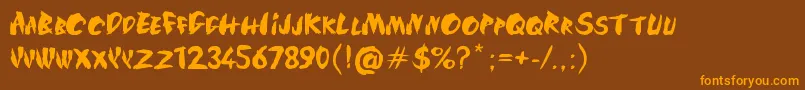Silkroad-Schriftart – Orangefarbene Schriften auf braunem Hintergrund