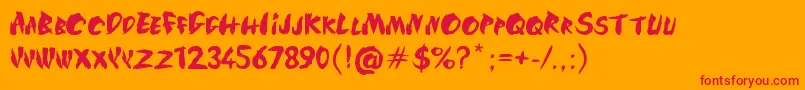 Silkroad Font – Red Fonts on Orange Background