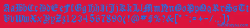 Gothicrus Font – Blue Fonts on Red Background