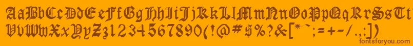 Gothicrus Font – Brown Fonts on Orange Background