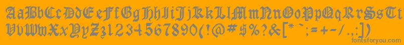 Gothicrus Font – Gray Fonts on Orange Background