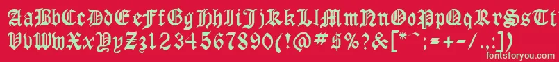 フォントGothicrus – 赤い背景に緑の文字