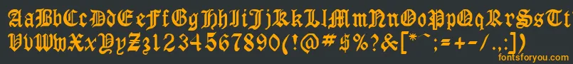 Gothicrus Font – Orange Fonts on Black Background