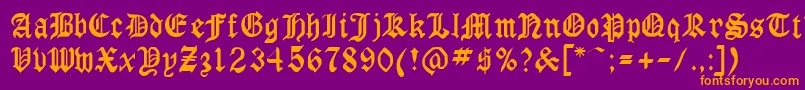 Gothicrus Font – Orange Fonts on Purple Background