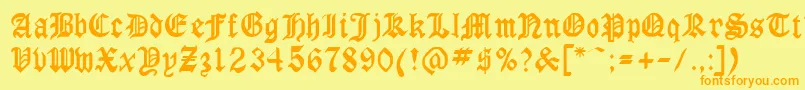 Gothicrus Font – Orange Fonts on Yellow Background
