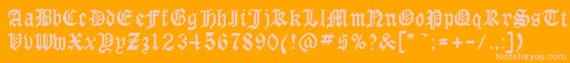 Gothicrus Font – Pink Fonts on Orange Background