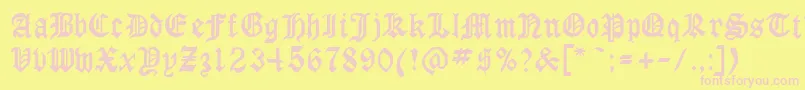 Gothicrus Font – Pink Fonts on Yellow Background