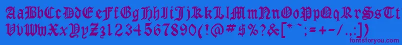 Gothicrus Font – Purple Fonts on Blue Background