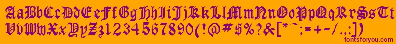 Gothicrus Font – Purple Fonts on Orange Background