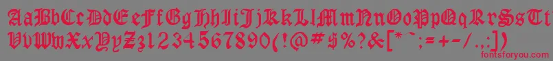 Gothicrus Font – Red Fonts on Gray Background