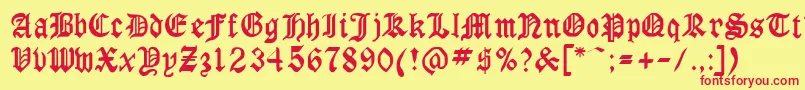 Gothicrus Font – Red Fonts on Yellow Background