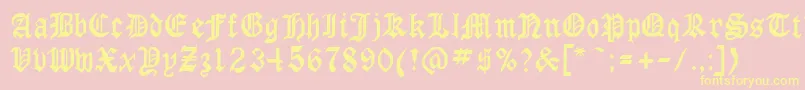 Gothicrus-Schriftart – Gelbe Schriften auf rosa Hintergrund