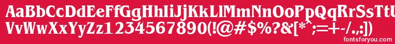 Brianjames-fontti – valkoiset fontit punaisella taustalla