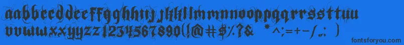 Шрифт IndoctrineJlloyd – чёрные шрифты на синем фоне