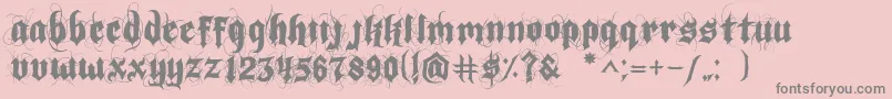 IndoctrineJlloyd-Schriftart – Graue Schriften auf rosa Hintergrund