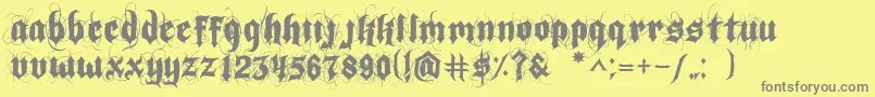 IndoctrineJlloyd Font – Gray Fonts on Yellow Background