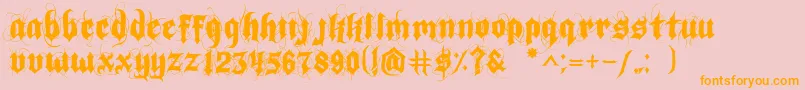 IndoctrineJlloyd Font – Orange Fonts on Pink Background