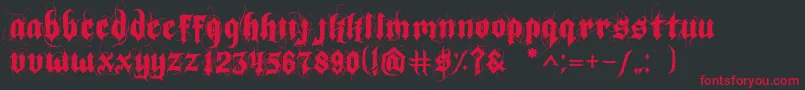 IndoctrineJlloyd-Schriftart – Rote Schriften auf schwarzem Hintergrund